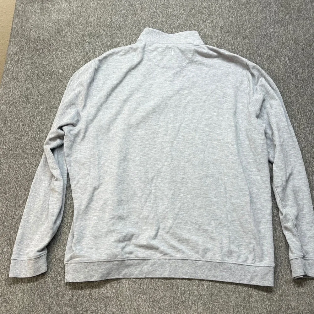 Johnnie-O Mens 2XL Bali Hai Quarter Zip Pullover Gray Heather Lyocell Blend 2418